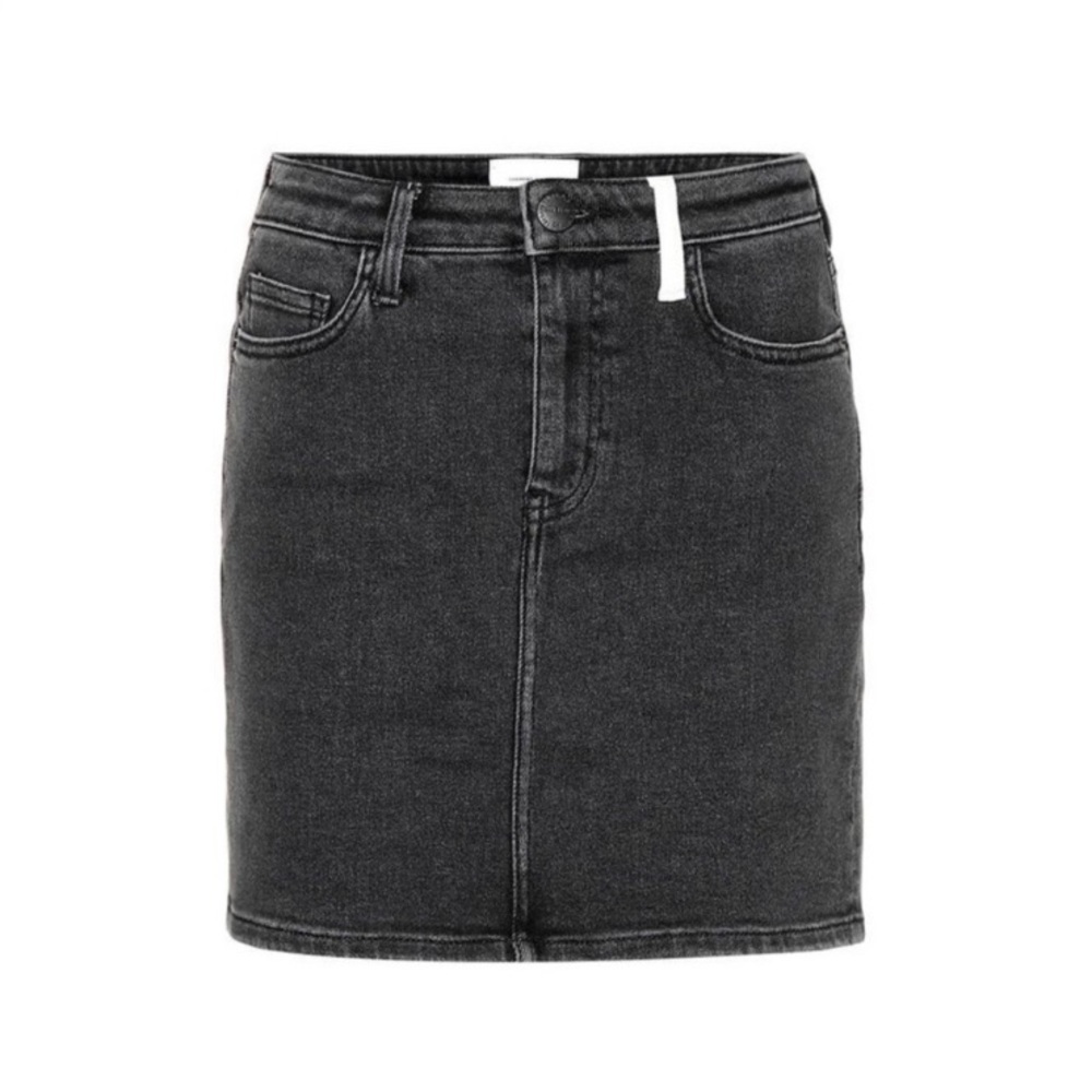 CURRENT ELLIOTT Denim Mini Skirt 5 Pocket Gray Black Contrast White Size 30 NWT